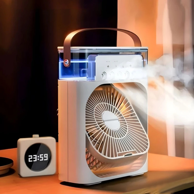 کابل همراه، قابلیت تنظیم ارتفاع، تایمر، محافظ پره، منبع آب پاش ، قابلیت تنظیم سرعت